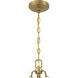 Corinth 3 Light 16.75 inch Warm Brass Pendant Ceiling Light