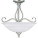 Polar 3 Light 17 inch Pewter Semi-Flush Ceiling Light