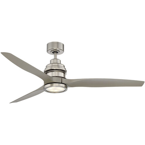 La Salle 60 inch Satin Nickel with Silver Blades Ceiling Fan