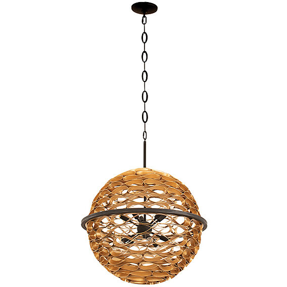 Ventura 10 Light 26 inch Matte Black and Gold Pendant Ceiling Light
