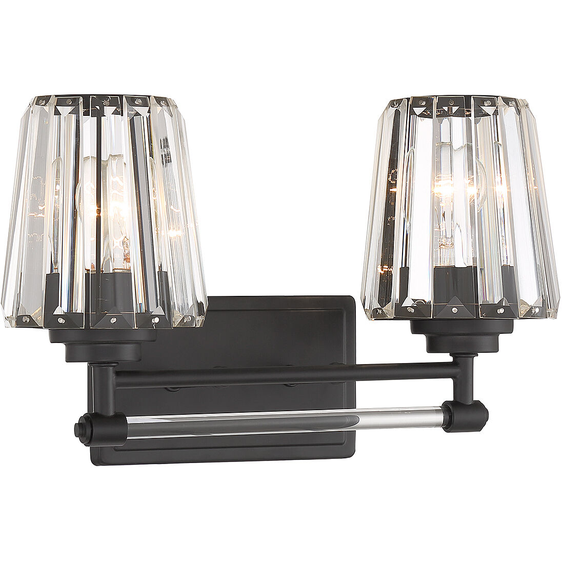 Garnet 2 Light 16 inch Black Bathroom Vanity Light Wall Light