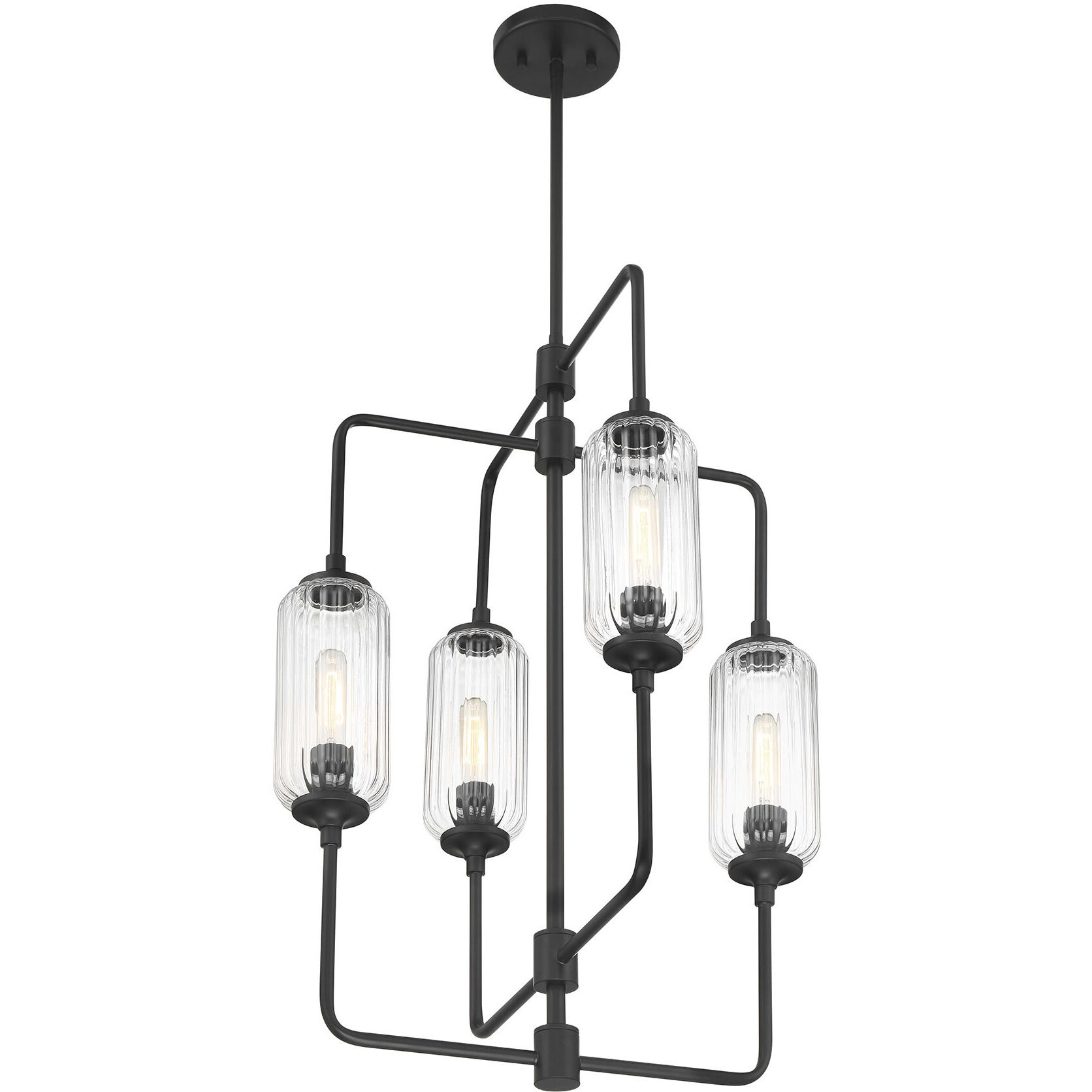 Holton 4 Light 20 inch Matte Black Chandelier Ceiling Light