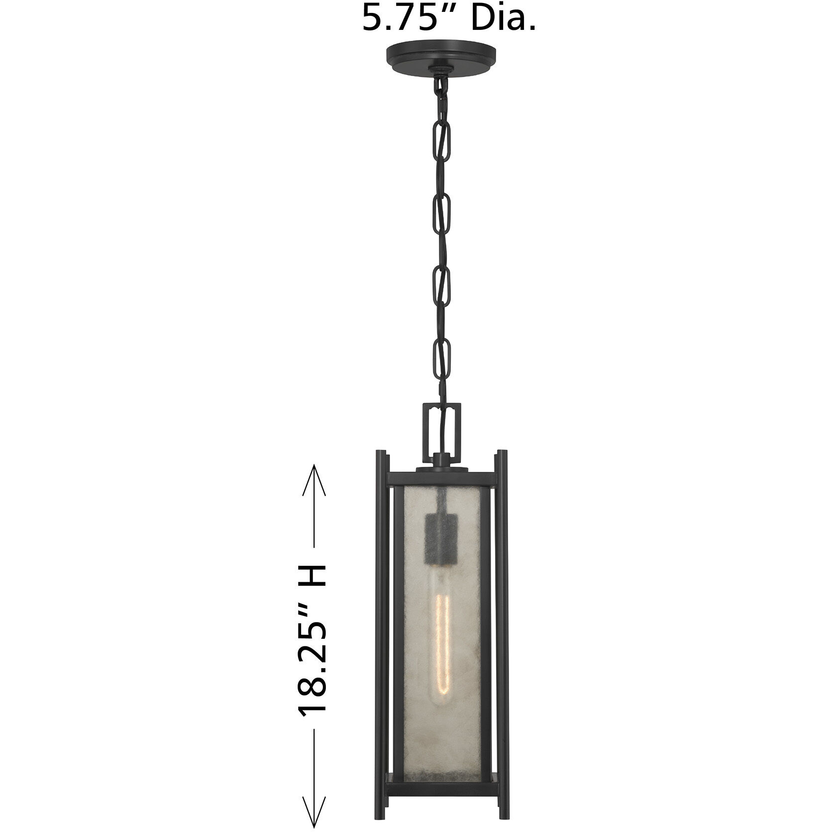 Jacobs 1 Light 5.75 inch Matte Black Outdoor Hanging Lantern