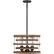 Blaine 3 Light 14 inch Natural Walnut with Black Accents Covertible SemiFlush Ceiling Light