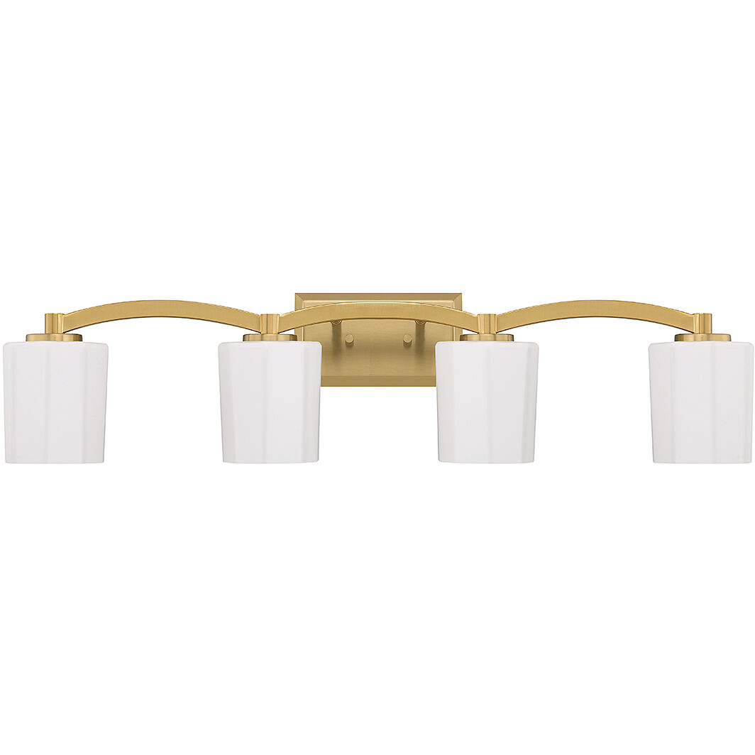 Whitney 4 Light 33 inch Warm Brass Bathroom Vanity Light Wall Light