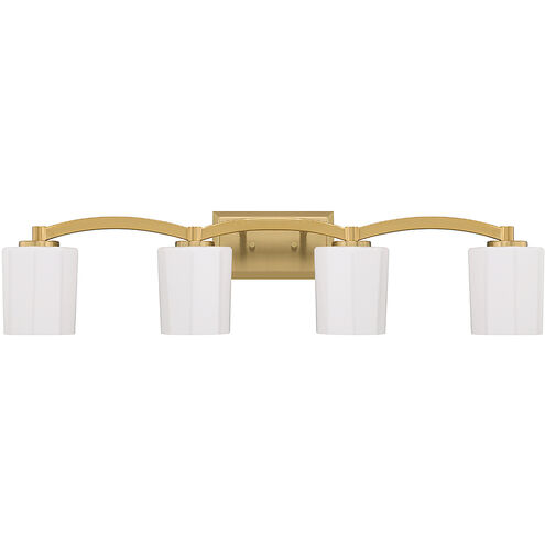 Whitney 4 Light 33 inch Warm Brass Bathroom Vanity Light Wall Light