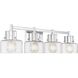 Dover 4 Light 33.25 inch Chrome Bathroom Vanity Light Wall Light