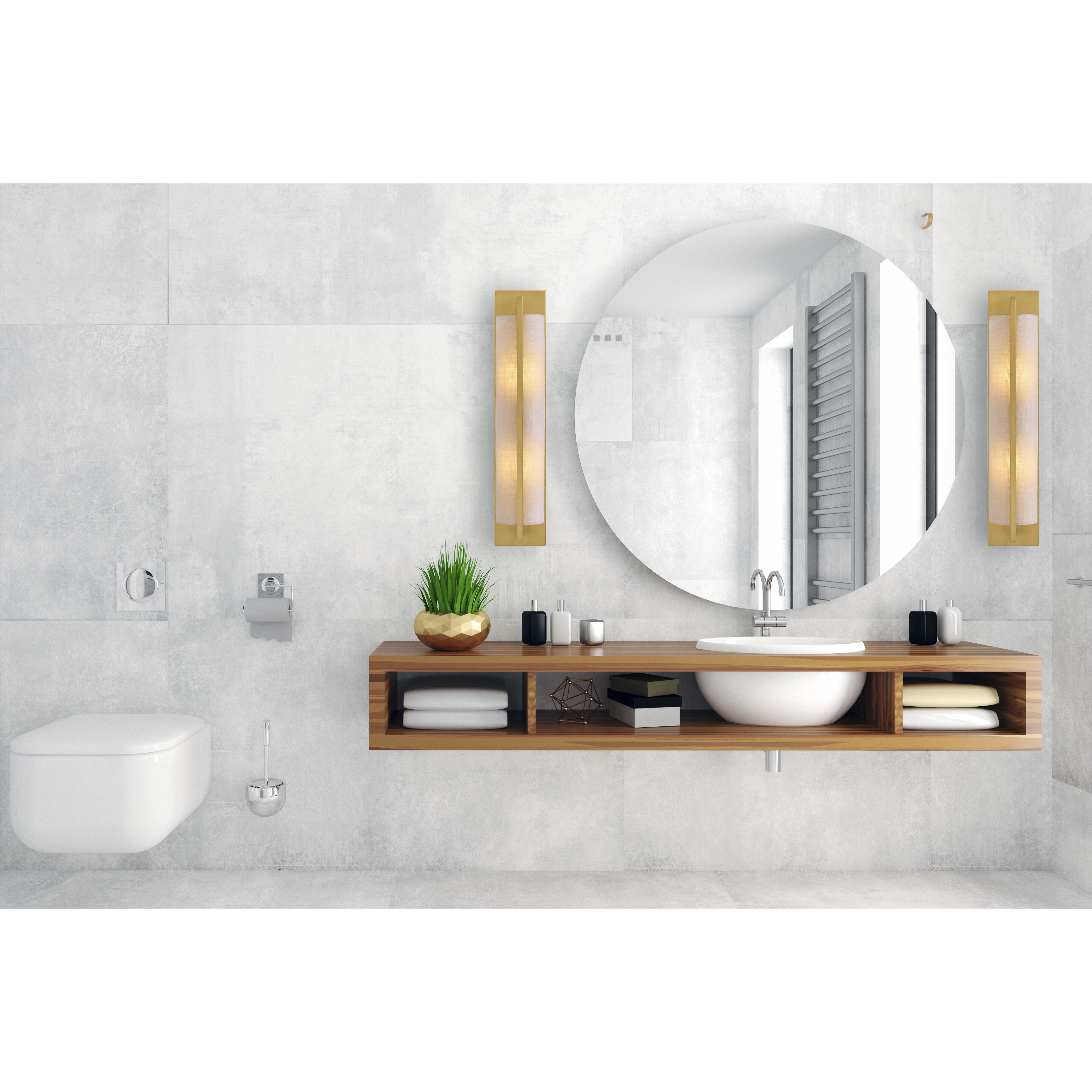 Carver 2 Light 4.5 inch Warm Brass ADA Wall Sconce Wall Light