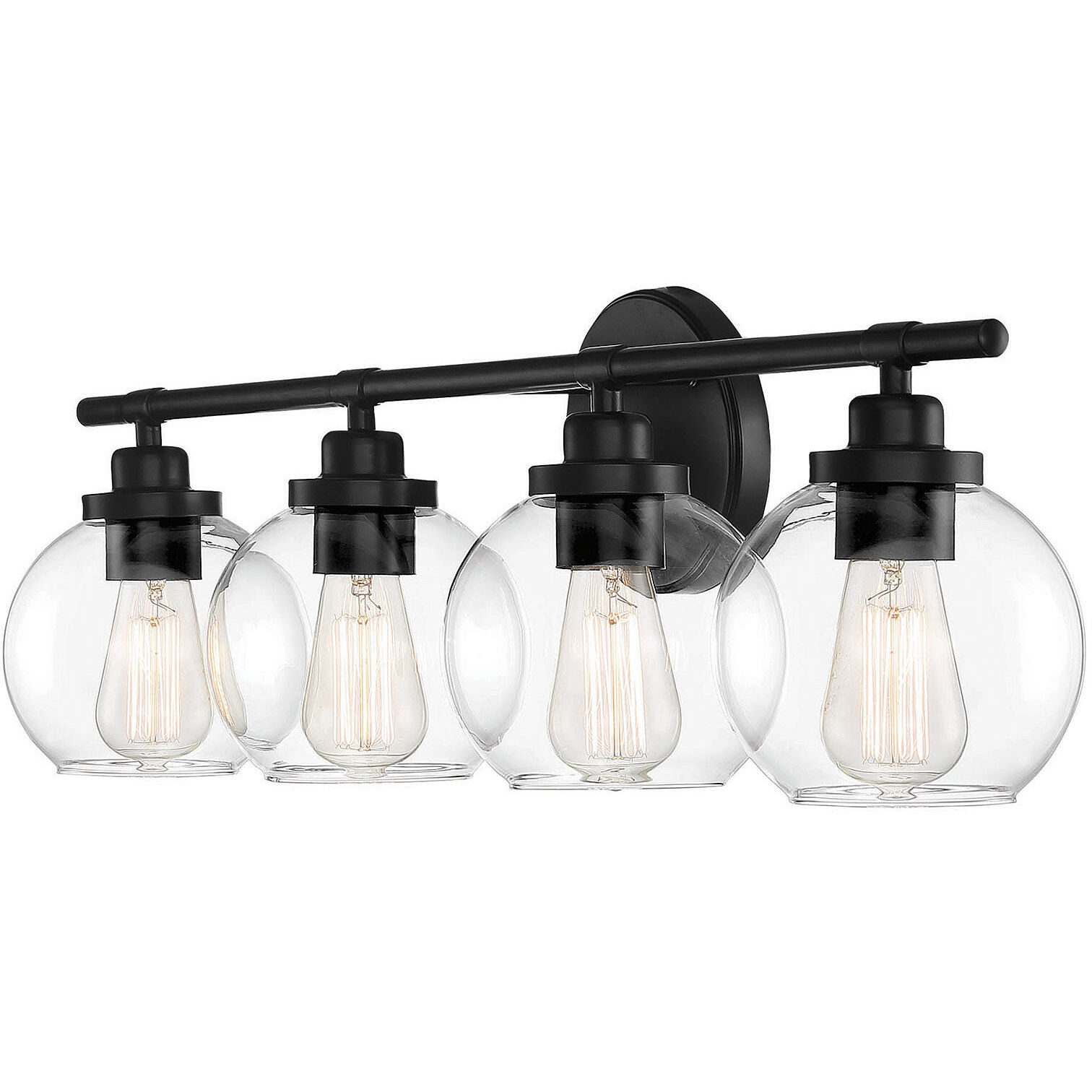 Carson 4 Light 30 inch Black Bathroom Vanity Light Wall Light, Essentials
