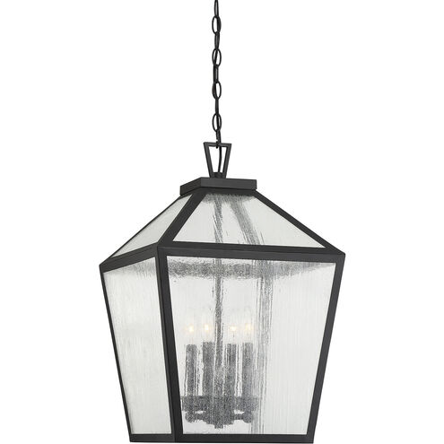 Woodstock 4 Light 15 inch Matte Black Outdoor Hanging Lantern