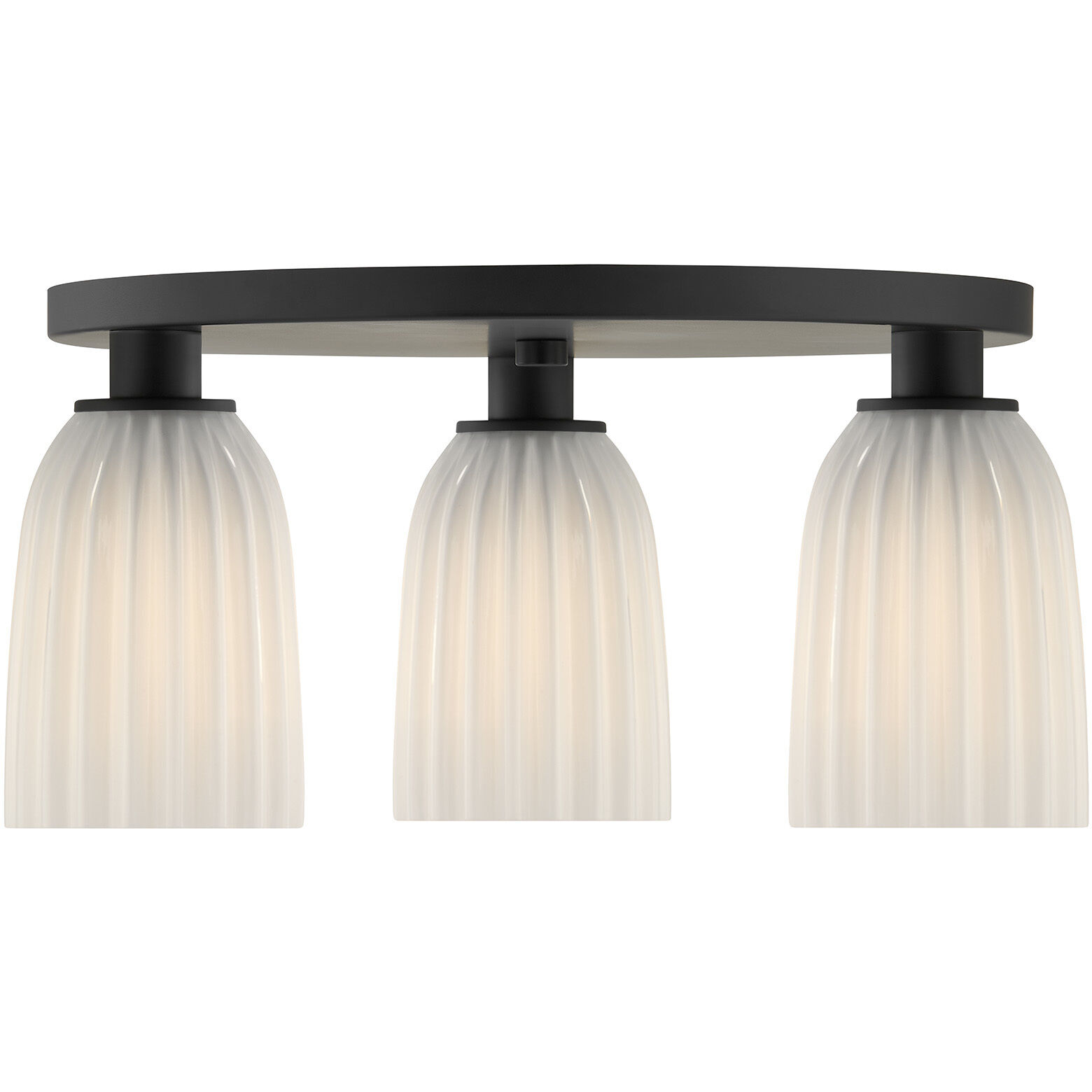 Baldwin 3 Light 18 inch Matte Black Flush Mount Ceiling Light, Essentials