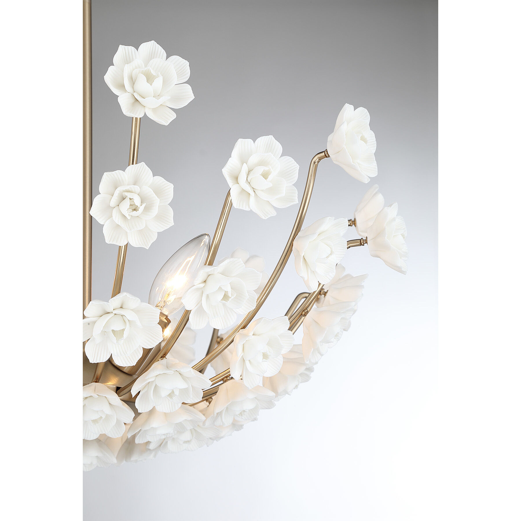 Flores 4 Light 20 inch Noble Brass Chandelier Ceiling Light