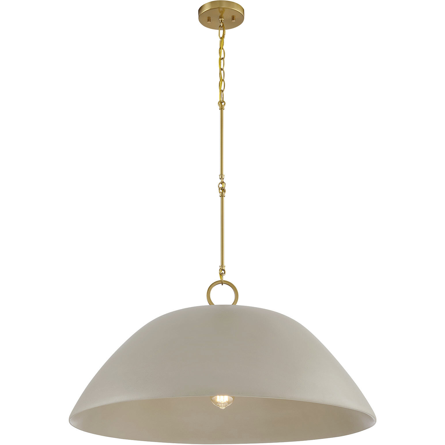Alta 1 Light 30 inch Concrete and Brass Pendant Ceiling Light