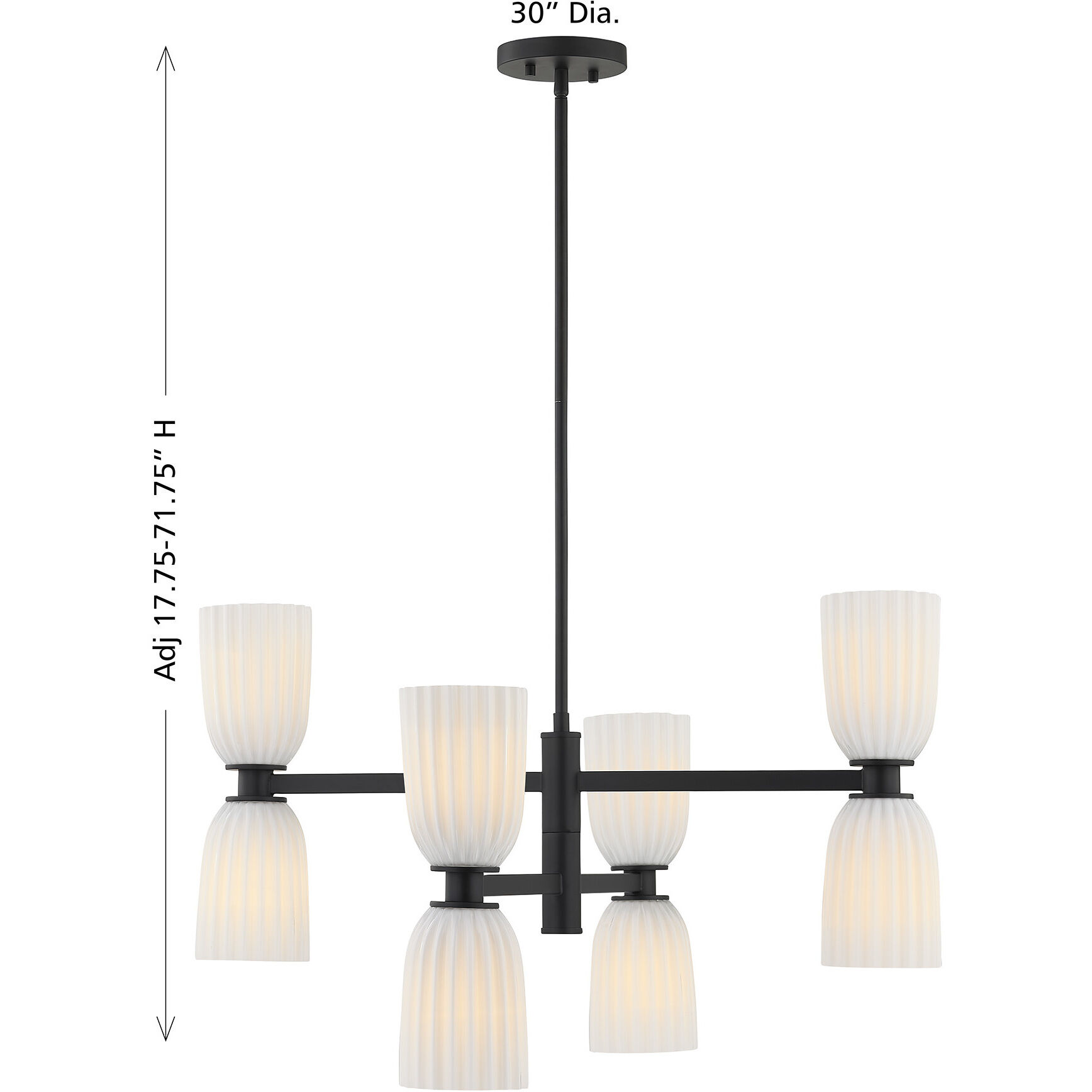 Baldwin 8 Light 30 inch Matte Black Chandelier Ceiling Light, Essentials