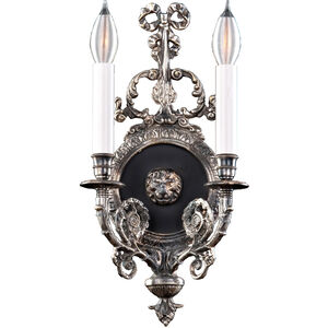 Savoy House Empire - XIV Century 2 Light Crystal Sconce in Antique Silver 9-A488-2-141