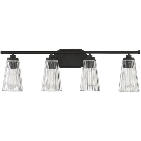 Chantilly 4 Light 30.5 inch Black Bathroom Vanity Light Wall Light, Essentials
