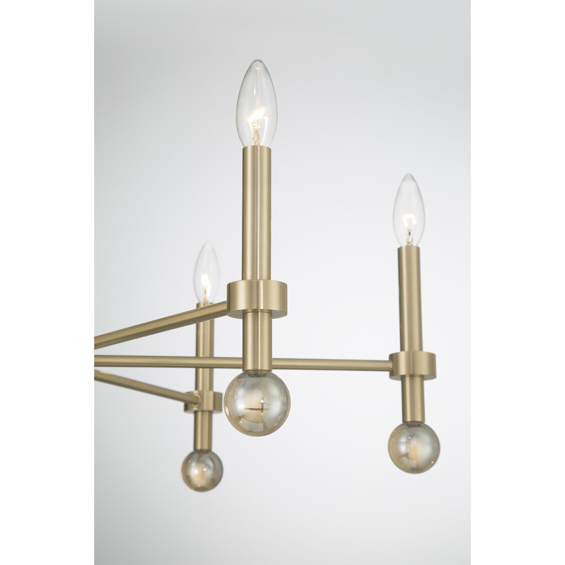 Crescent 6 Light 30 inch Noble Brass Chandelier Ceiling Light