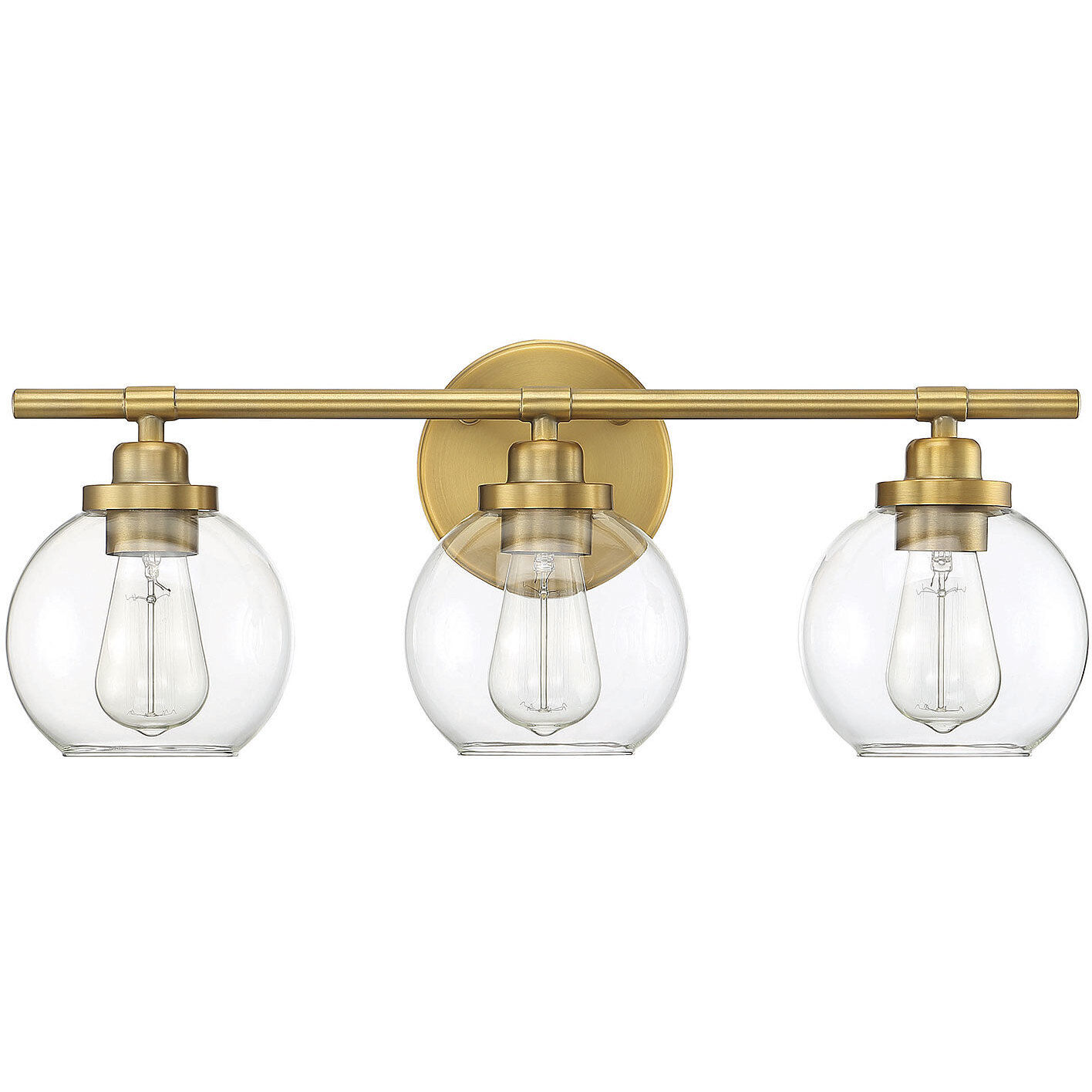 Savoy House 8 4050 3 322 Carson 3 Light 22.5 inch Warm Brass Bathroom Vanity Light Wall Light Essentials