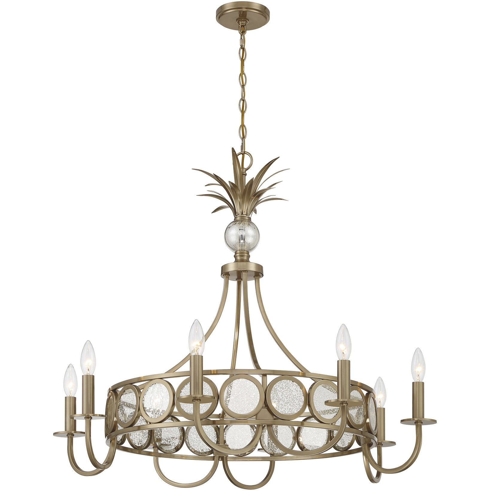 Hearst 8 Light 33 inch Noble Brass Chandelier Ceiling Light
