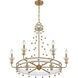 Iris 6 Light 31.5 inch White with Warm Brass Accents Chandelier Ceiling Light in White/Warm Brass