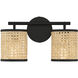 Jaylar 2 Light 15 inch Matte Black Vanity Light Wall Light