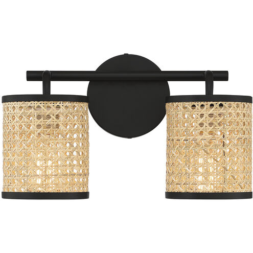 Jaylar 2 Light 15 inch Matte Black Vanity Light Wall Light