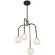 Couplet 4 Light 16 inch Black with Warm Brass Accents Chandelier Ceiling Light