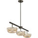 Hubbard LED 44 inch Mediterranean Bronze Linear Chandelier Ceiling Light