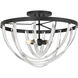 Jennings 4 Light 24 inch Matte Black Semi-Flush Ceiling Light