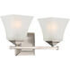 Castel 2 Light 15 inch Satin Nickel Bath Light Wall Light