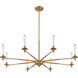 Jasmine 8 Light 42 inch Warm Brass Chandelier Ceiling Light, Essentials