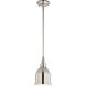 Vintage 1 Light 7 inch Polished Nickel Mini Pendant Ceiling Light