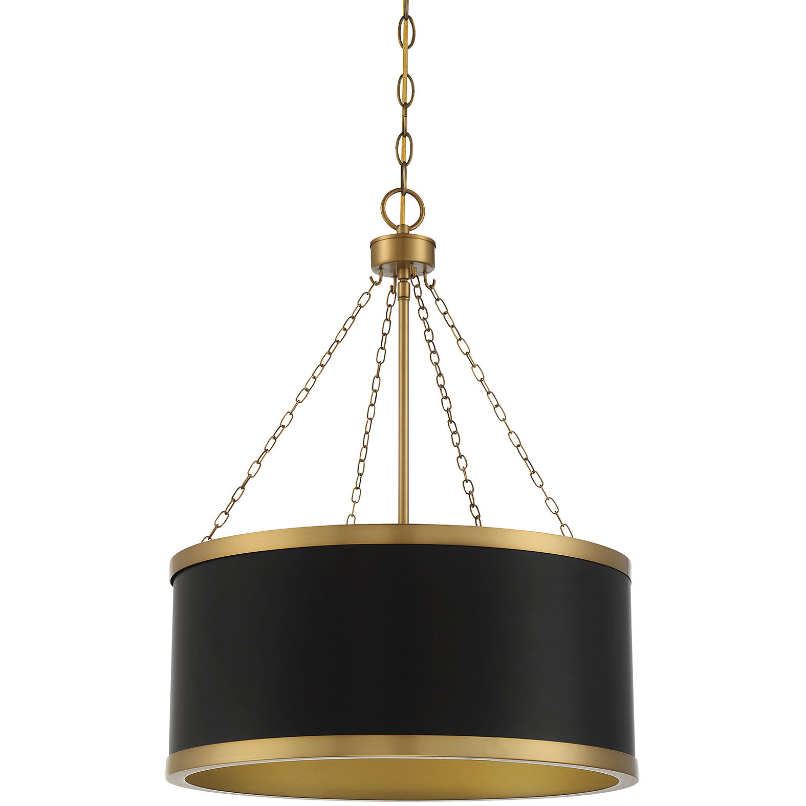 Delphi 6 Light 19 inch Black with Warm Brass Accents Pendant Ceiling Light