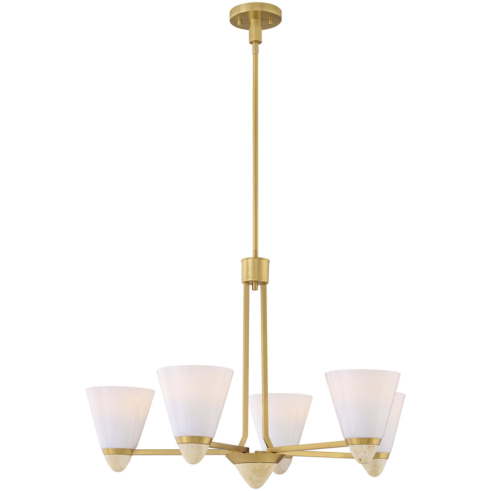 Kohlman 5 Light 30 inch Warm Brass Chandelier Ceiling Light