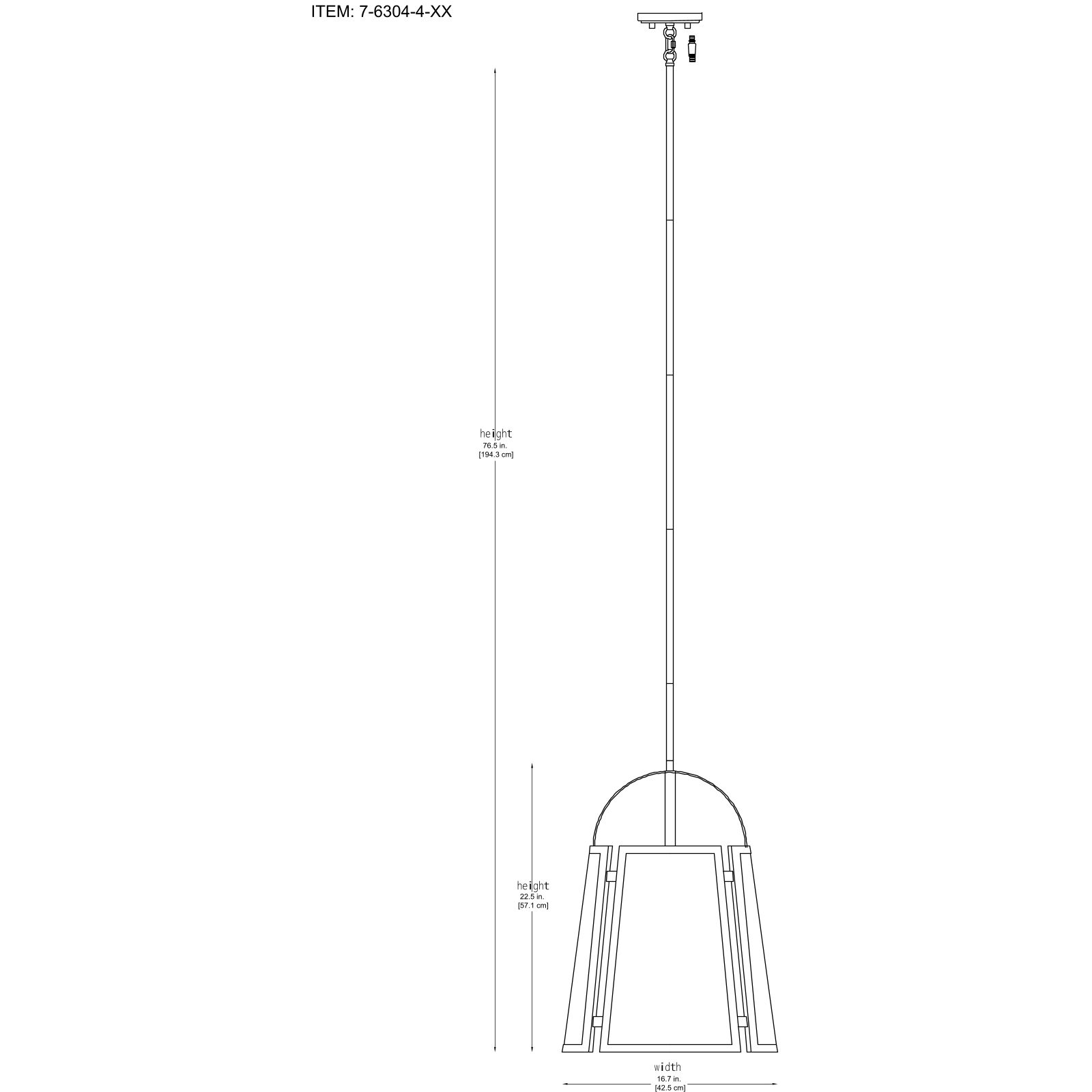 Chartwell 4 Light 16.75 inch Matte Black Pendant Ceiling Light