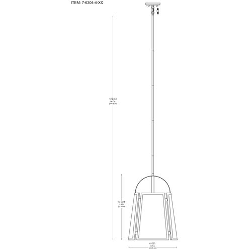 Chartwell 4 Light 16.75 inch Warm Brass Pendant Ceiling Light
