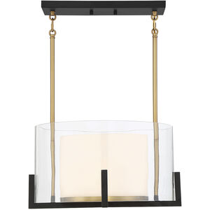 Eaton 1 Light 17 inch Black with Warm Brass Accents Pendant Ceiling Light