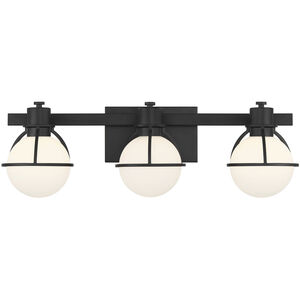 Pierce 3 Light 24 inch Matte Black Bathroom Vanity Light Wall Light