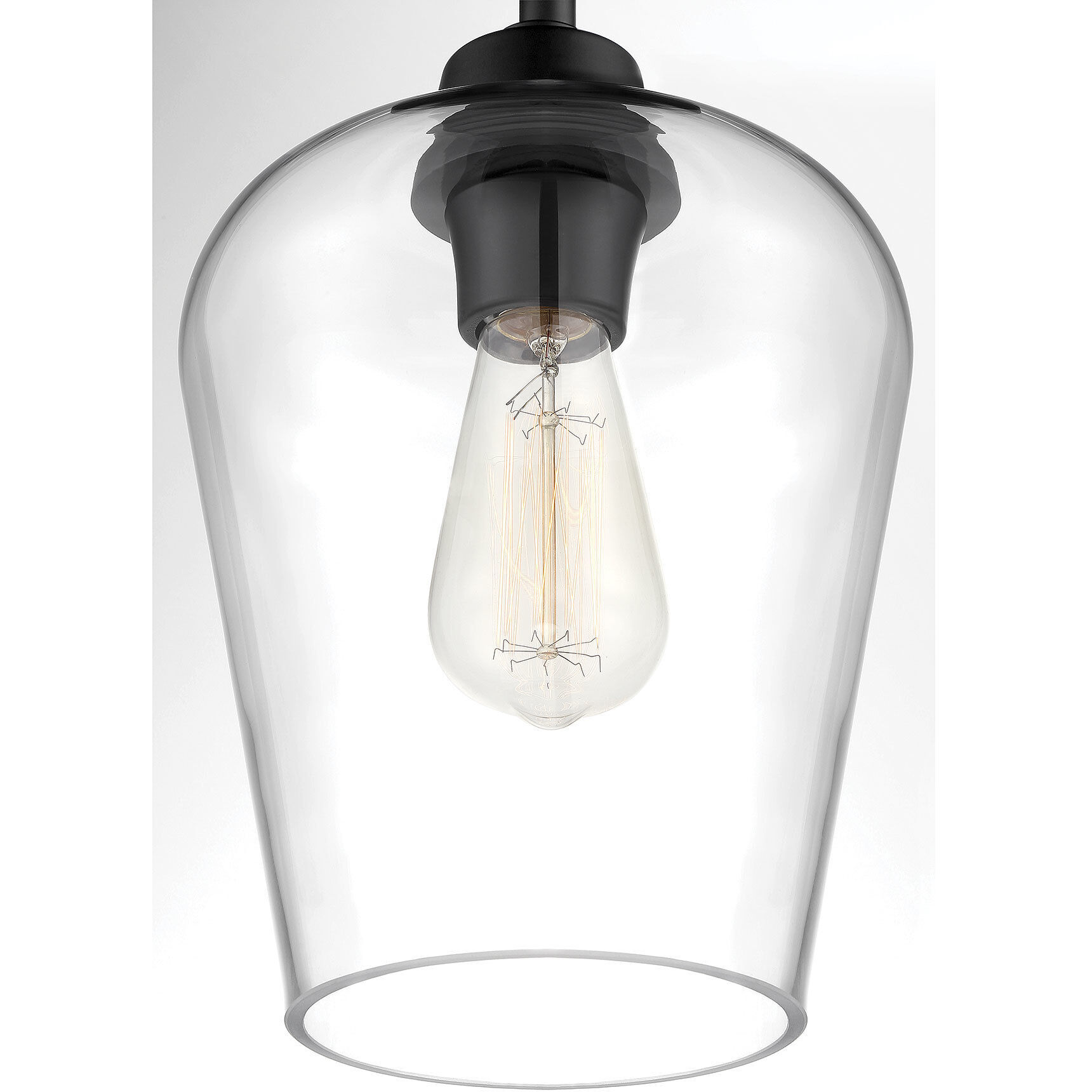 Octave 1 Light 8 inch Black Semi-Flush Ceiling Light, Essentials