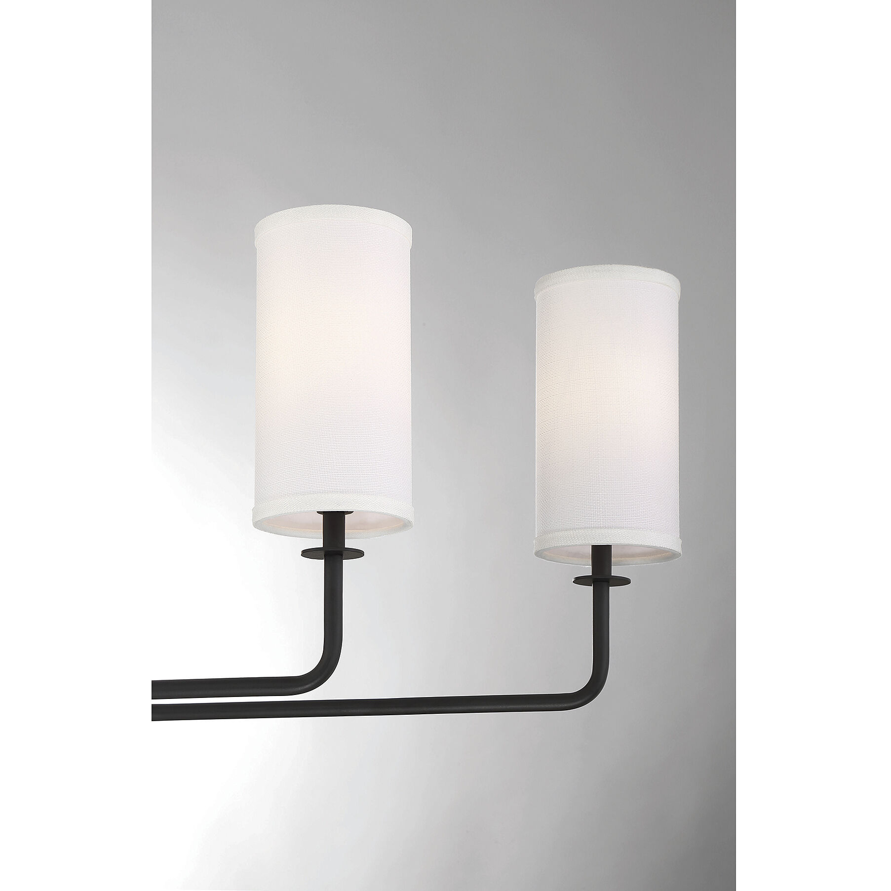 Powell 6 Light 35 inch Matte Black Linear Chandelier Ceiling Light, Essentials