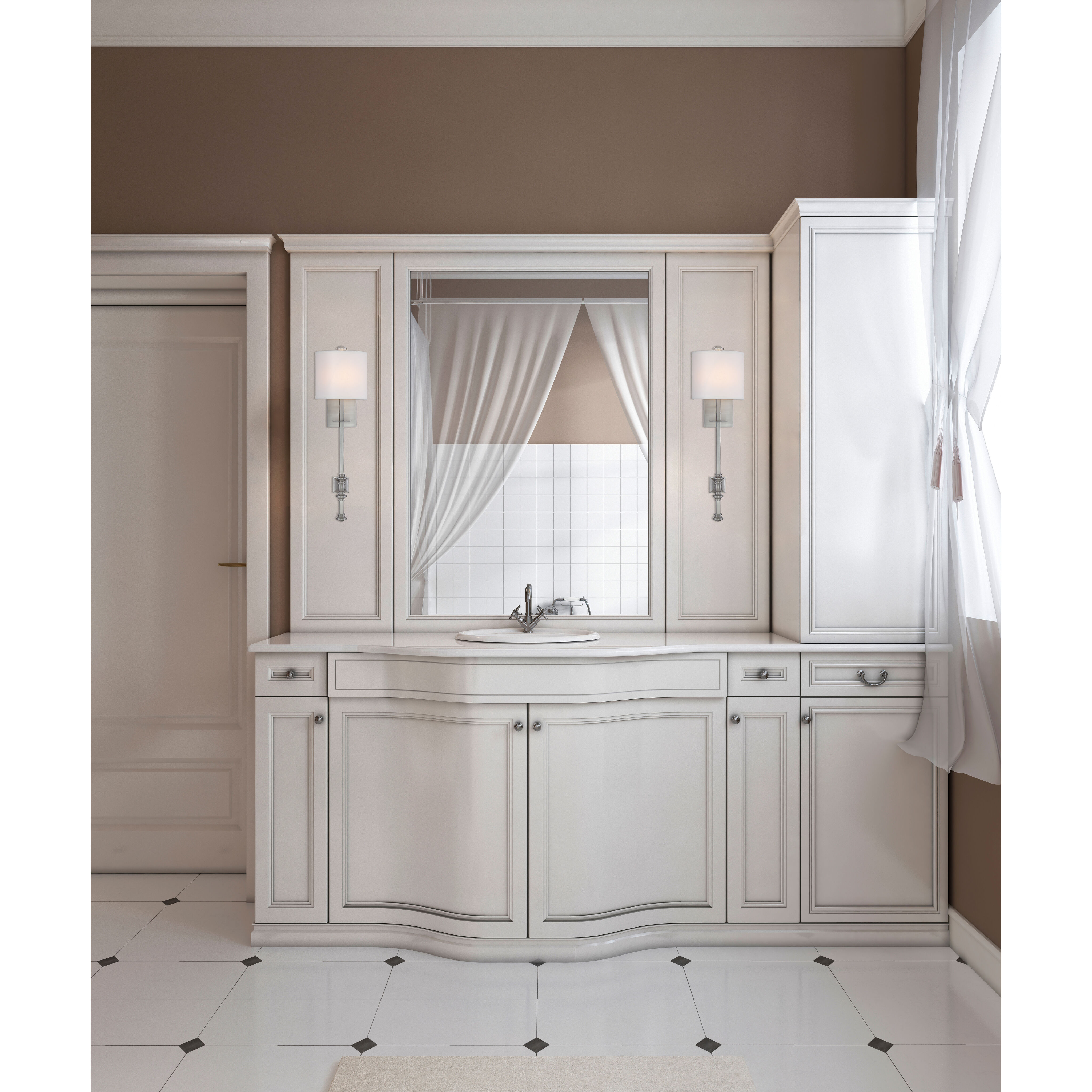 Devon 1 Light 7.5 inch Satin Nickel Wall Sconce Wall Light, Essentials