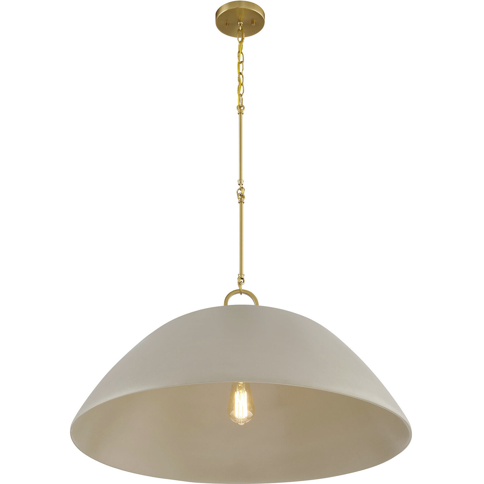 Alta 1 Light 30 inch Concrete and Brass Pendant Ceiling Light