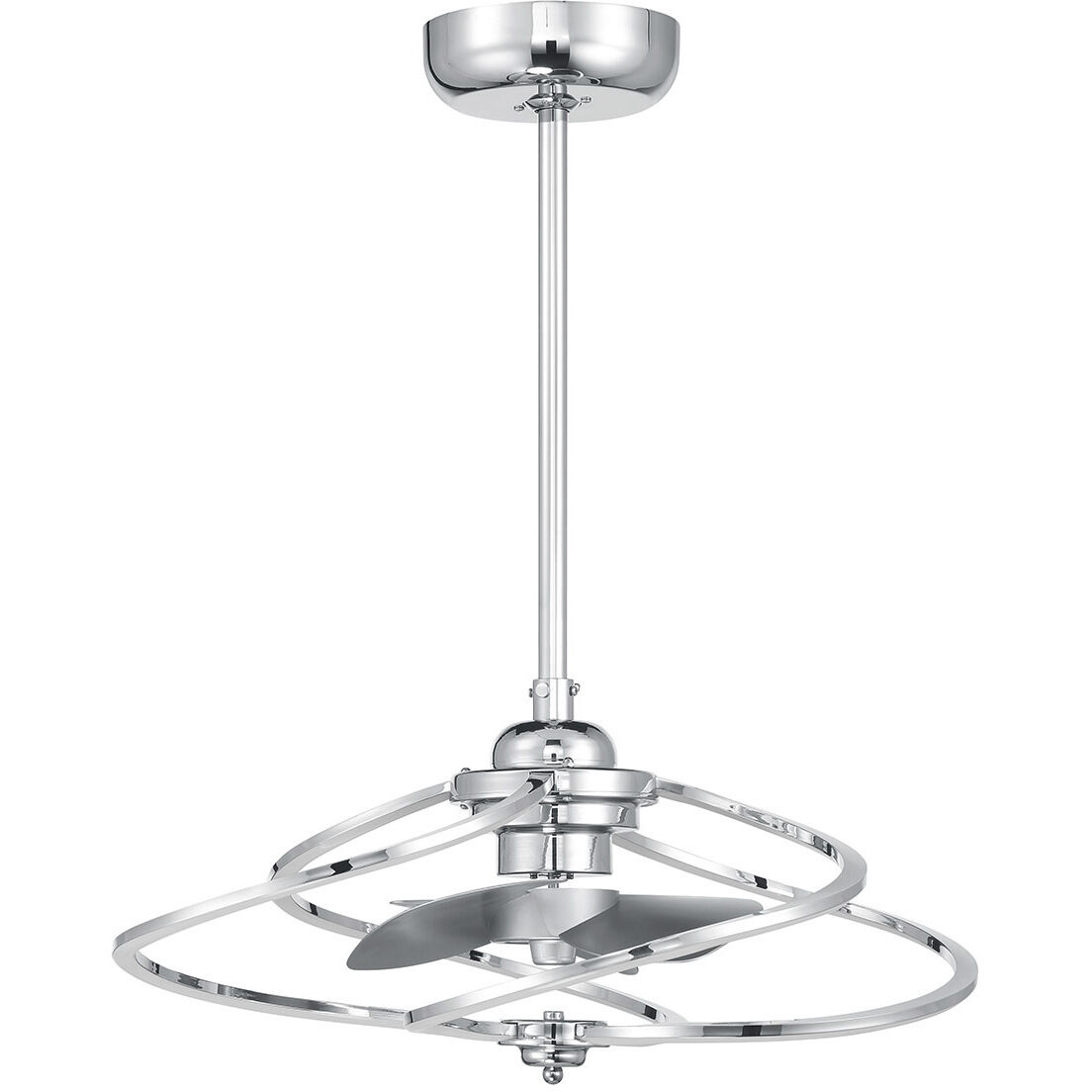 Hydra 12 inch Polished Chrome with Silver Blades Fan D'Lier