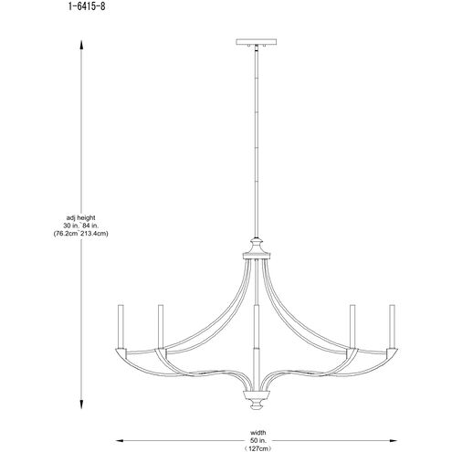 Preserve 8 Light 50 inch Matte Black Chandelier Ceiling Light