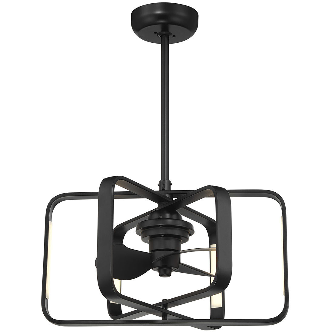 Lynx 14 inch Matte Black with Black Blades Fan D'Lier