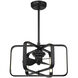 Lynx 14 inch Matte Black with Black Blades Fan D'Lier