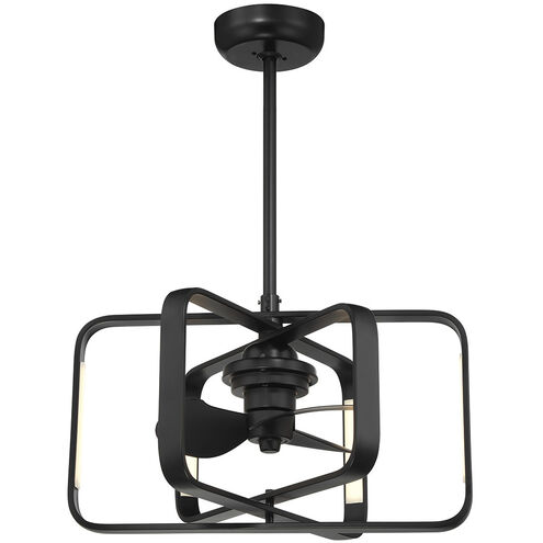 Lynx 14 inch Matte Black with Black Blades Fan D'Lier