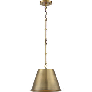 Alden 1 Light 12 inch Warm Brass Pendant Ceiling Light, Essentials