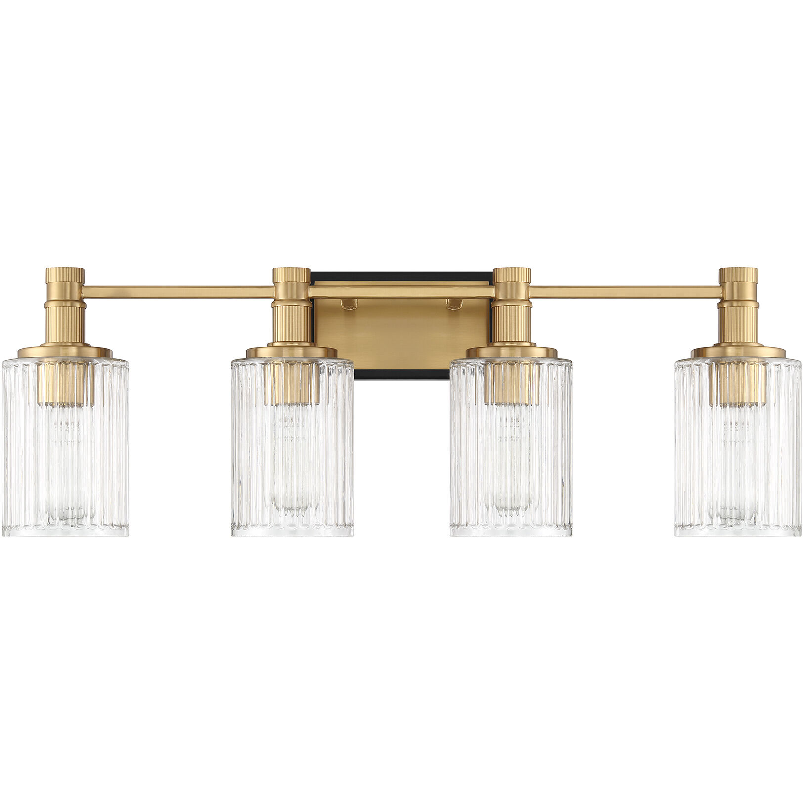 Concord 4 Light 30.75 inch Black with Warm Brass Accents Bathroom Vanity Light Wall Light