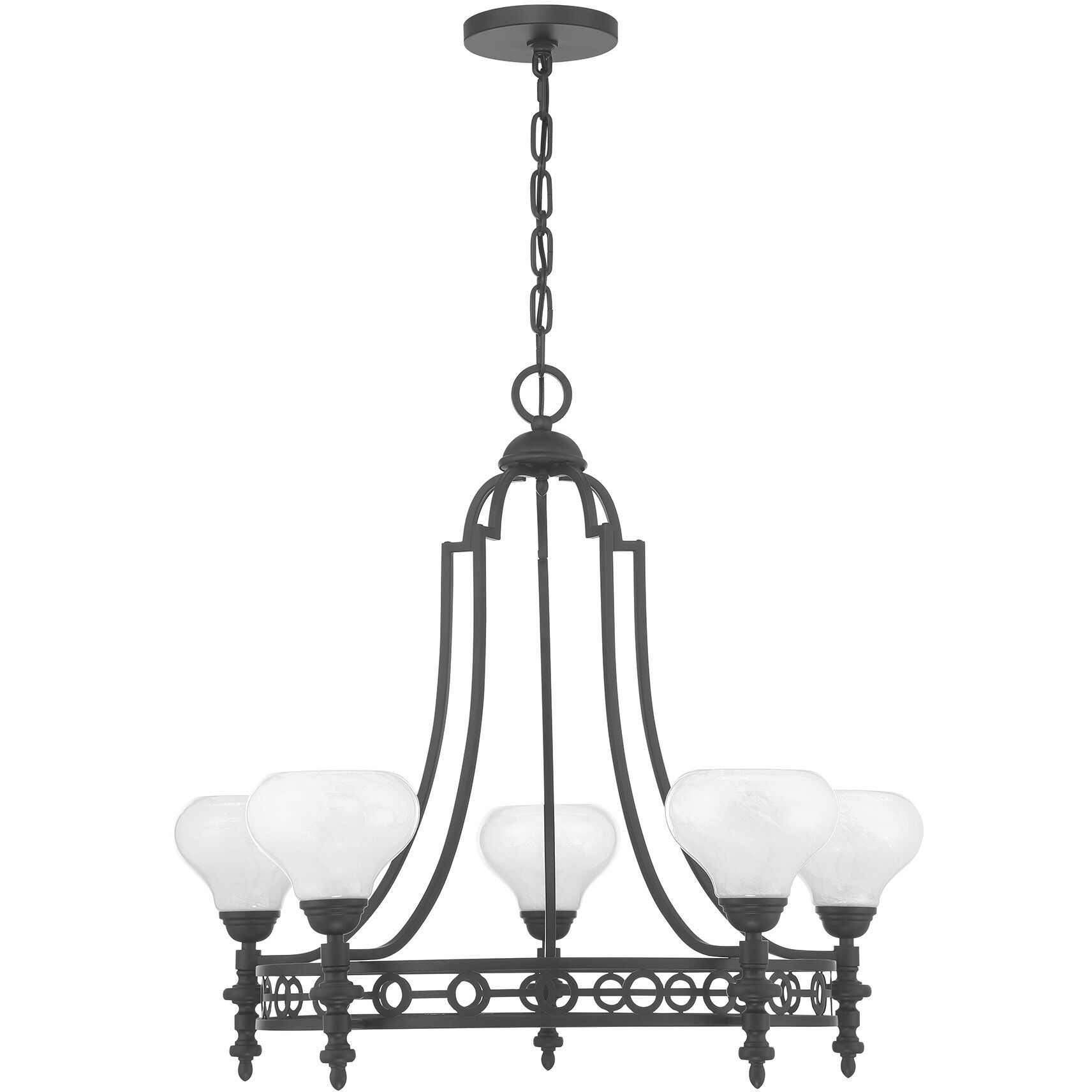 Allston 5 Light 30 inch Matte Black Chandelier Ceiling Light